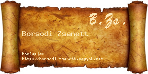 Borsodi Zsanett névjegykártya
